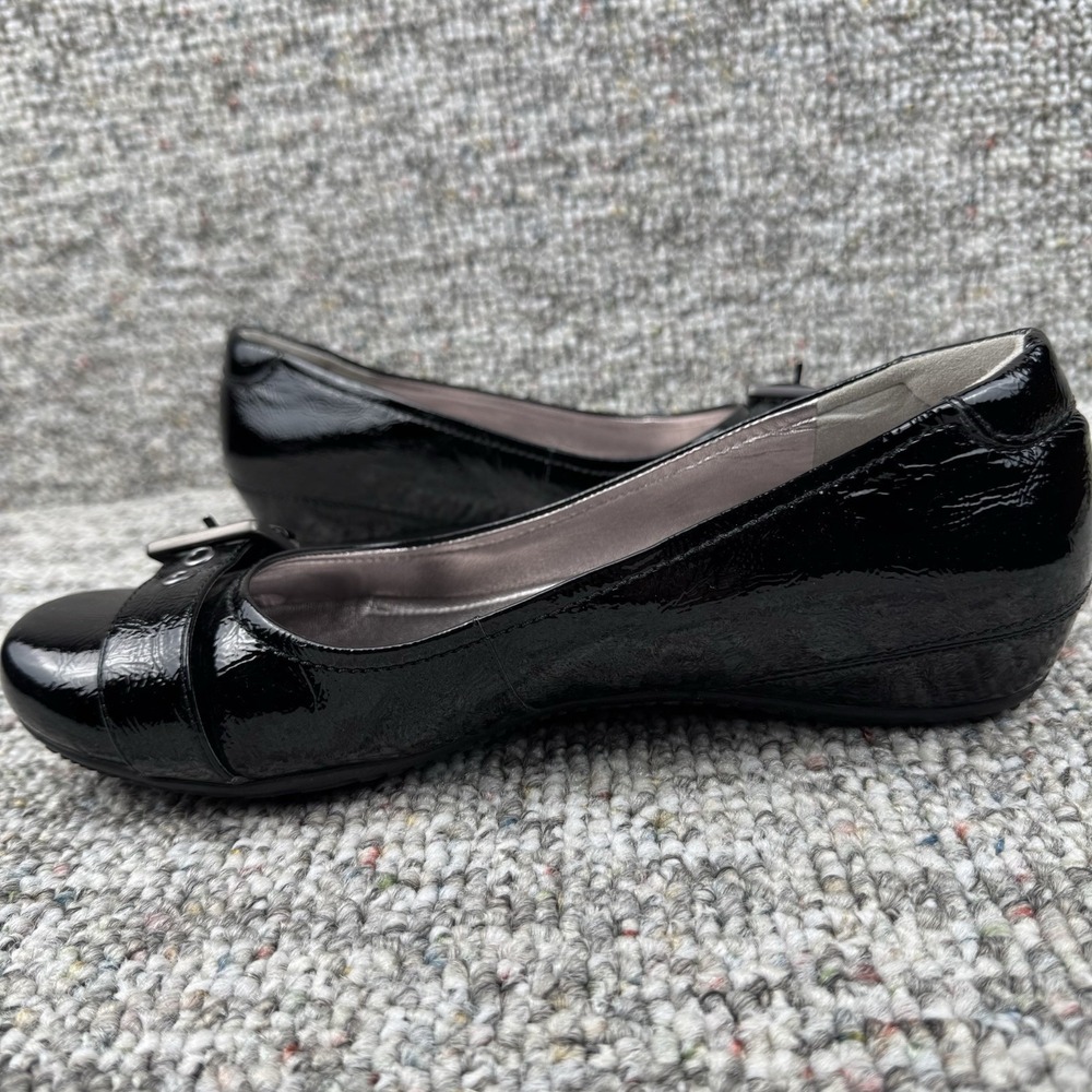 ECCO Abelone Size 40 US 9-9.5 Slip On Shoes Comfort Black Patent Leather Buckle - Picture 3 of 13